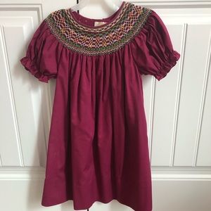 Girls Fall Smocked Dress